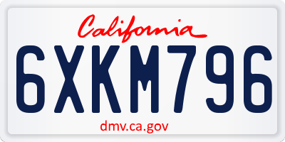 CA license plate 6XKM796