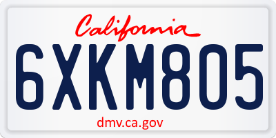 CA license plate 6XKM805