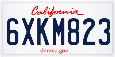 CA license plate 6XKM823