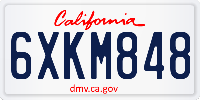 CA license plate 6XKM848