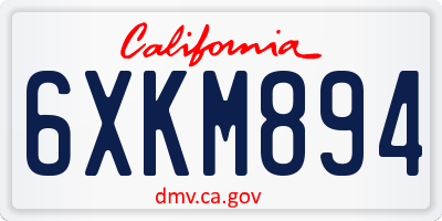 CA license plate 6XKM894