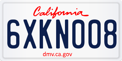 CA license plate 6XKN008