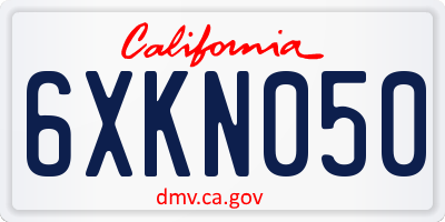 CA license plate 6XKN050