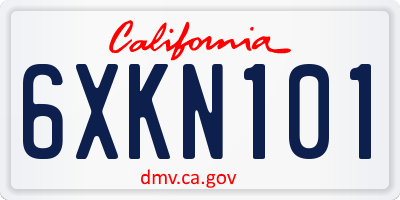 CA license plate 6XKN101