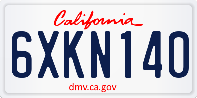 CA license plate 6XKN140