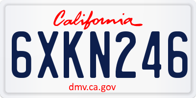 CA license plate 6XKN246