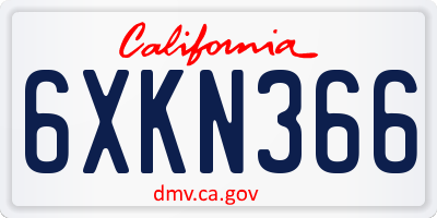 CA license plate 6XKN366
