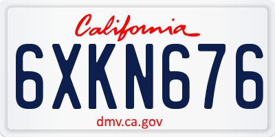 CA license plate 6XKN676