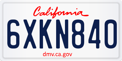 CA license plate 6XKN840