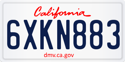 CA license plate 6XKN883