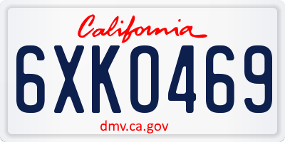 CA license plate 6XKO469