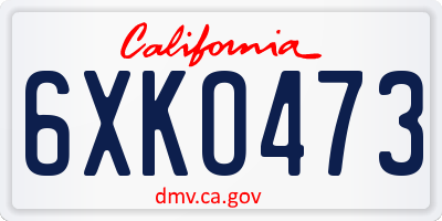 CA license plate 6XKO473
