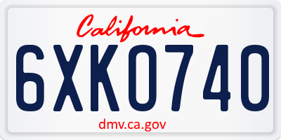 CA license plate 6XKO740