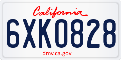 CA license plate 6XKO828