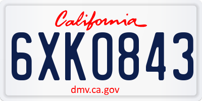 CA license plate 6XKO843