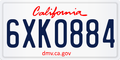 CA license plate 6XKO884