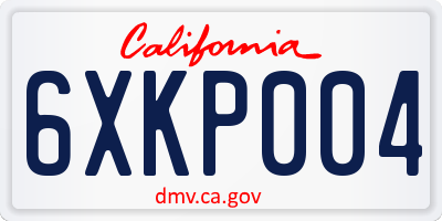 CA license plate 6XKP004