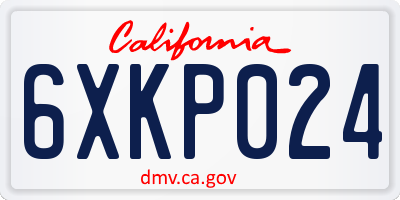 CA license plate 6XKP024