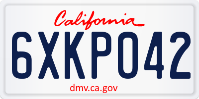 CA license plate 6XKP042