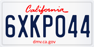 CA license plate 6XKP044
