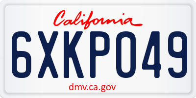 CA license plate 6XKP049