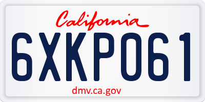CA license plate 6XKP061