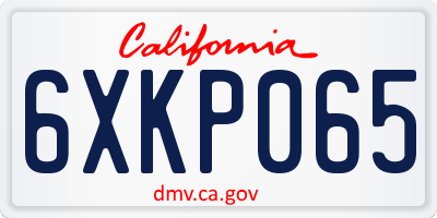 CA license plate 6XKP065