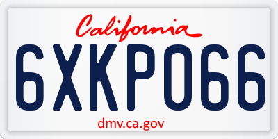 CA license plate 6XKP066