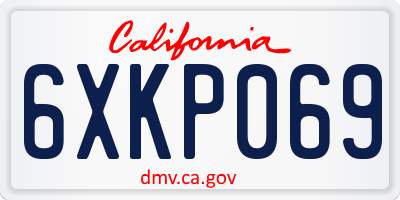 CA license plate 6XKP069