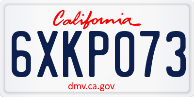 CA license plate 6XKP073