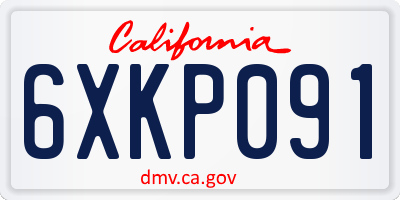 CA license plate 6XKP091