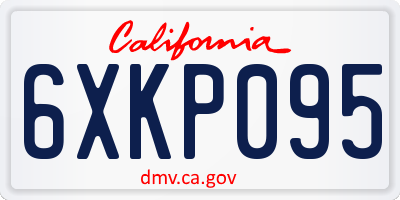 CA license plate 6XKP095