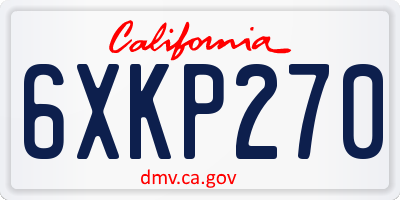 CA license plate 6XKP270