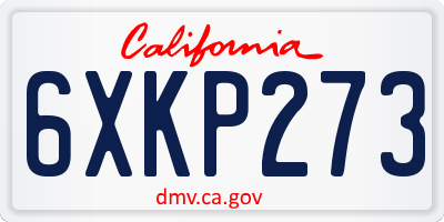 CA license plate 6XKP273