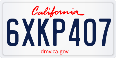 CA license plate 6XKP407
