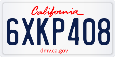 CA license plate 6XKP408