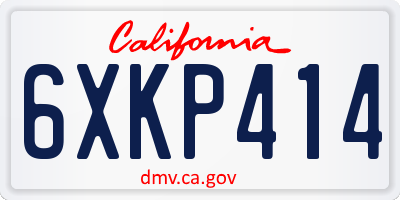 CA license plate 6XKP414