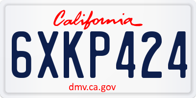 CA license plate 6XKP424