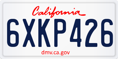 CA license plate 6XKP426