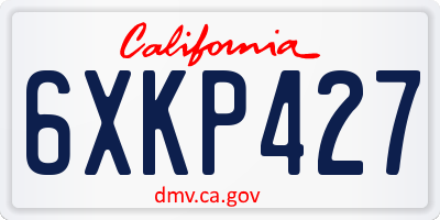 CA license plate 6XKP427