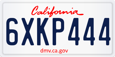 CA license plate 6XKP444