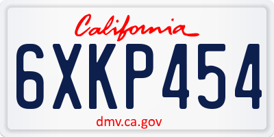 CA license plate 6XKP454