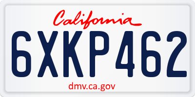 CA license plate 6XKP462