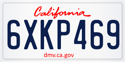 CA license plate 6XKP469