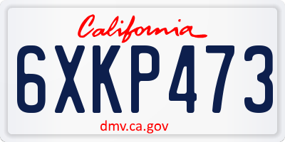 CA license plate 6XKP473