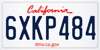 CA license plate 6XKP484