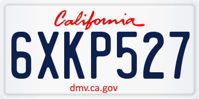CA license plate 6XKP527