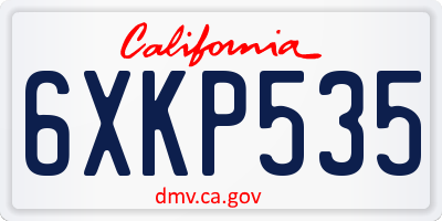 CA license plate 6XKP535