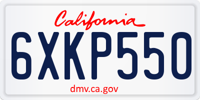 CA license plate 6XKP550