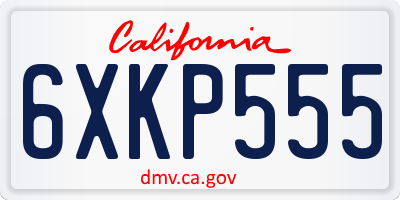CA license plate 6XKP555